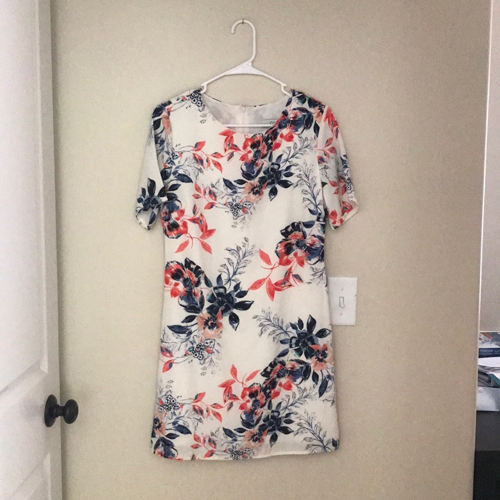 WORN ONCE! White floral dress